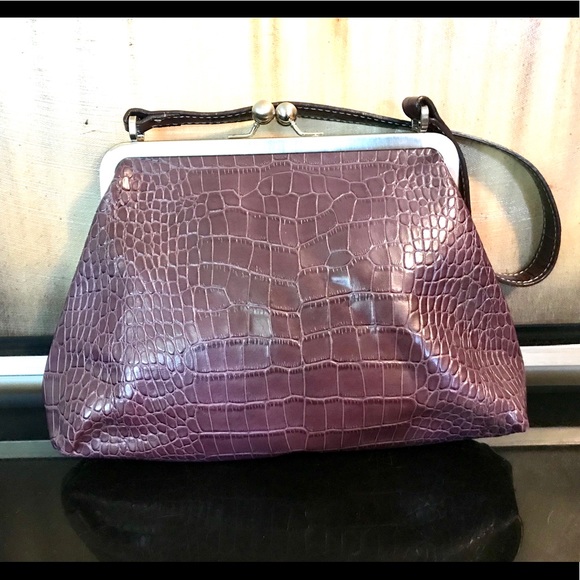 Vintage Nine West, Purple Croc Embossed Purse - Picture 2 of 5